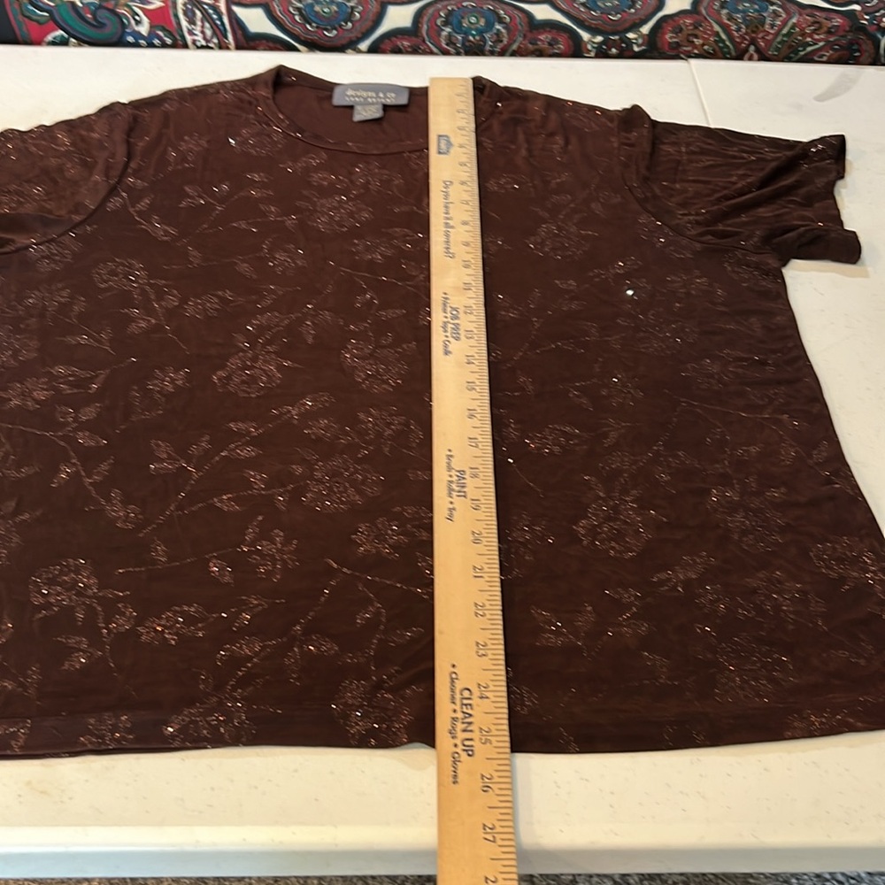 #34. 🪷 brown floral detail blouse. 18/20 xxl - Picture 3 of 6